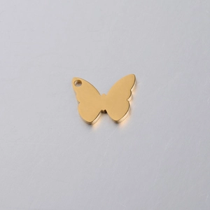 Gepolijste gouden vlinder hanger met ophangoog voor DIY-sieraden maken