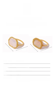 Detailed view of 18K gold plated Baroque rings with natural freshwater pearls and textures