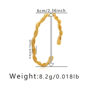 Detail showing gold twisted braid texture with 6cm diameter and 0.4cm width dimensions