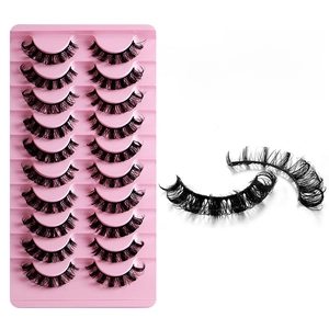 10 pairs pack of Russian volume eyelashes with dense DD curl high density synthetic fiber