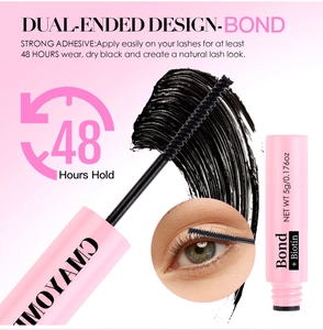 Double-ended eyelash bond with biotin, 48-hour hold, matte pink tube with black adhesive
