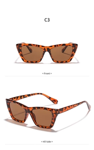 Front and 45-degree side view of oversized tortoiseshell cat-eye sunglasses with brown lenses