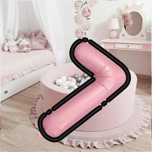 Ballon chiffre 32 pouces rose style dessin animé pour décoration de fête d'enfant