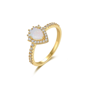 Macro shot of S925 sterling silver hallmark on the gold-plated opal ring band