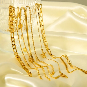 Bracelets de cheville en acier doré avec chaîne serpent et pendentif étoile de mer