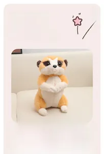 Detailed close-up showing soft plush fabric texture and craftsmanship of the meerkat toy