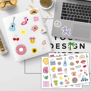 110pcs mini waterproof cartoon stickers for laptop and luggage with vintage groovy themes