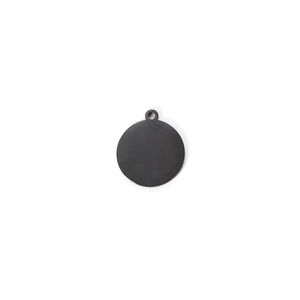 Glossy black stainless steel round blank pendant for DIY engraving and jewelry making