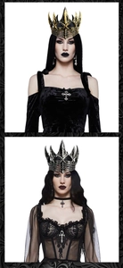 Gothic crown in gold and silver finish with sharp spiked design for cosplay parties