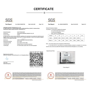 SGS material test report for 316L stainless steel heart moon cartilage hoop jewelry