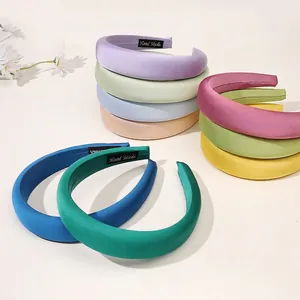 Minimalist thick sponge padded headband in multiple solid matte colors for women