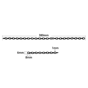 Detailed size measurement chart for 6x8mm colorful acrylic link chains for DIY jewelry