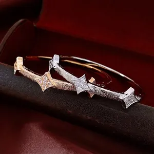 18K gold plated starburst grooved bangle set in rose gold and silver finishes