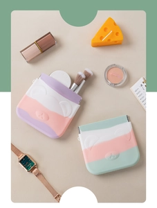 Silicone mini storage pouch with cute animal relief for lipstick and digital gadgets