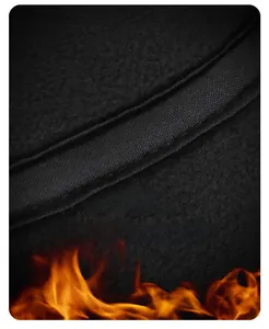 Detail of thickened black fleece lining with heat storage lock temperature feature