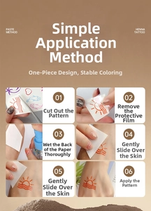 Step-by-step tutorial showing how to apply gold freckles tattoo stickers for face makeup