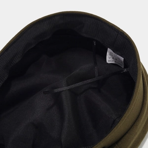 Japanese newsboy cap inner view showing cotton polyester blend lining and sweatband detail