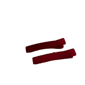 Simple jelly red rectangular hair clips for girls, stylish Korean duckbill hairpin set