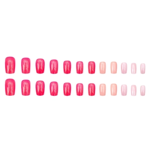 Pink gradient cat eye press-on nails in sweet square oval style for daily wear