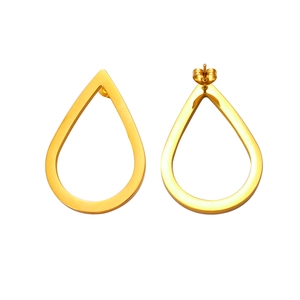 Minimalist gold teardrop hollow earrings featuring a sleek geometric metal design for women