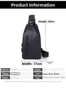 Detaillierte Größenangaben der schwarzen Nylontasche mit 30cm Höhe und 17cm Breite