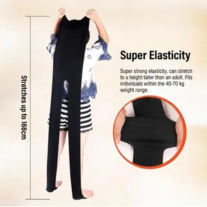 Schwarze Thermo-Leggings für Damen, hochelastisch, 40-70kg, dehnbar bis zu 168cm