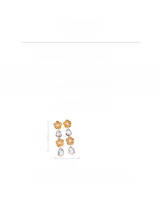 Tableau détaillé des tailles pour boucles d'oreilles vintage fleurs plaquées or 18 carats