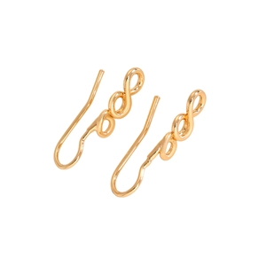 Elegant gold infinity symbol drop earrings with a minimalist polished geometric design