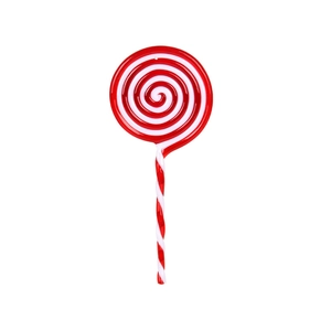 Christmas tree decoration with red and white swirl lollipop candy pendant ornament