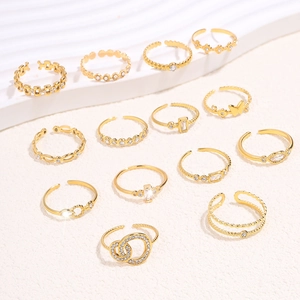 Fashion Butterfly Open Rings For Women Stainless Steel Zircon Adjustable Geometric Minimalist Jewelry Elegant