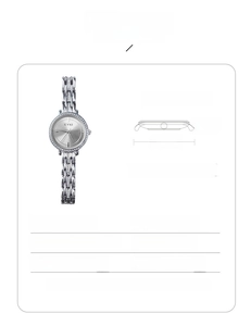 Detailed spec sheet for EYKI 2136 steel watch showing 28mm dial and 8mm thickness