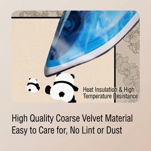 Heat-resistant velvet ironing mat for table protection with non-slip TPR textured surface