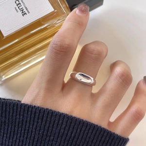 925 Sterling Silver Ring For Women Minimalist Irregular Concave Convex High Polished Smooth Finish Finger Jewelry