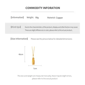 Size chart and technical specifications for the 24k gold plated twisted pendant necklace