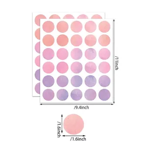 Detailed dimensions of watercolor dot wall stickers showing size and quantity specifications