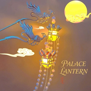Chinese Style Phoenix Lotus Glowing Hair Stick Alloy Faux Artificial Pearl Tassel Luminous Lantern Retro Hanfu Headpiece