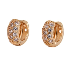 Elegant gold plated huggie hoop earrings with micro-paved sparkling cubic zirconia stones