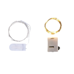 LED copper wire fairy lights in silver and warm gold with battery box for gift boxes