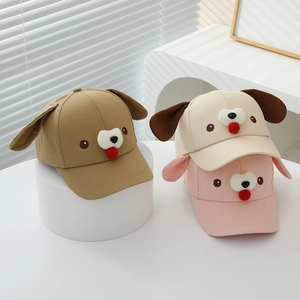 Casquette De Baseball Pour Enfants Chiot Dessin Animé Oreilles 3D Coton Respirant Chapeau Soleil Pour Tout-Petits Garçons Filles