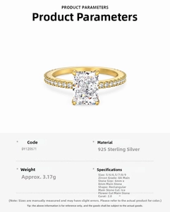 Detail showing 925 sterling silver ring with 2ct ice flower cut rectangle zircon stone