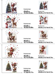 Guide des tailles pour stickers muraux de Noël en PVC avec bonhomme de neige et cerf