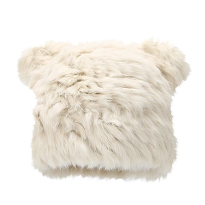 Beige Kunstpelz-Mütze mit Panda-Ohren, weiche Wintermütze für Wärme und Mode