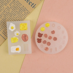 Detailed macro view of silicone molds for mini waffle and hot dog DIY baking shapes