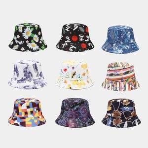 Damen Herren Outdoor Sonnenschutz Fischerhut Modisch Bedruckt Doppelseitig Tragbar Sonnenhut Lässig Anglerhut Polyester Kappe
