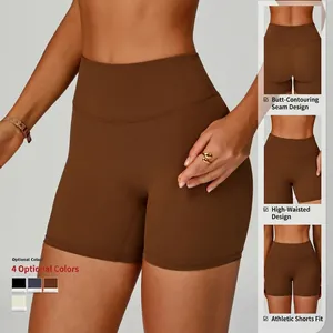 High-waist recycled yoga shorts for women with scrunch butt lifting and tummy control