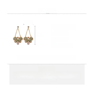 Detailed product specifications for vintage crystal butterfly drop earrings with measurements