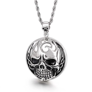 Retro Skull Head Pendant Men Stainless Steel Punk Gothic Hip Hop Rock Style Jewelry Charm Accessory Casting Craft