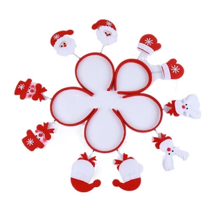 Christmas LED headband featuring Santa Claus, reindeer, and snowman plush holiday figures