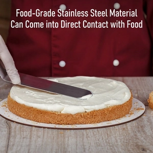 Food-grade stainless steel cake spatula with a rosewood handle for professional baking