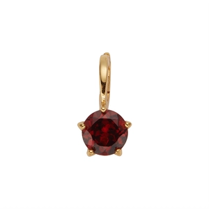 Exquisite S925 sterling silver gold plated pendant with a round vibrant red gemstone charm